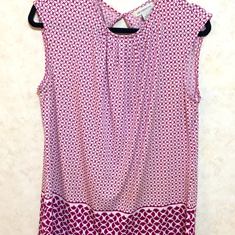 Liz Claiborne wine and white blouse